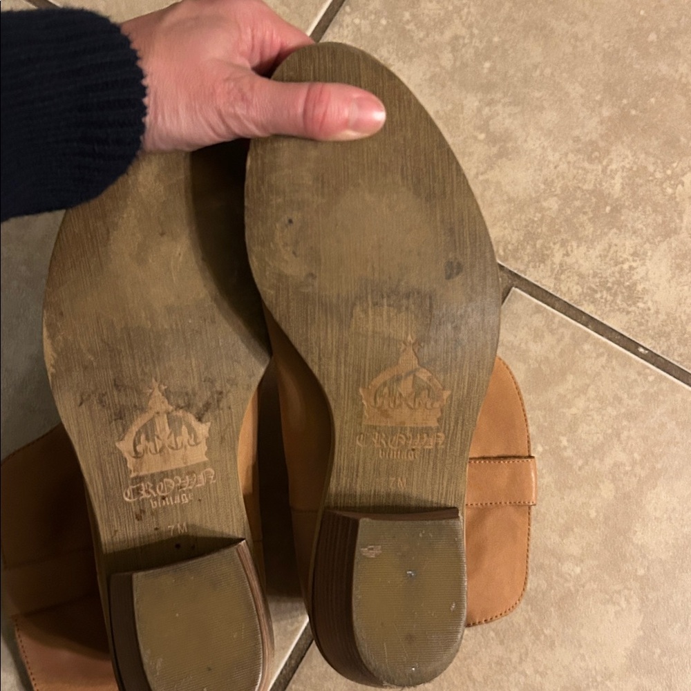 Crown Vintage 7 Tan Leather Women's Boots - Picture 5 of 6